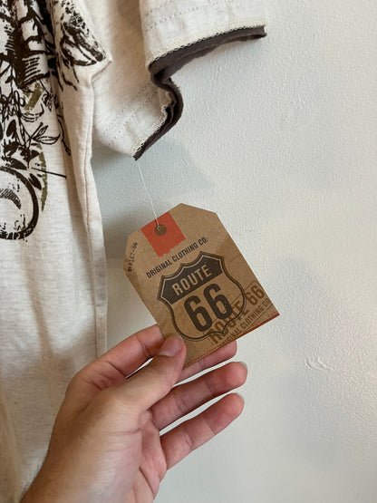 Y2K Route 66 Skull Graphic Tan NWT Tee (XL)