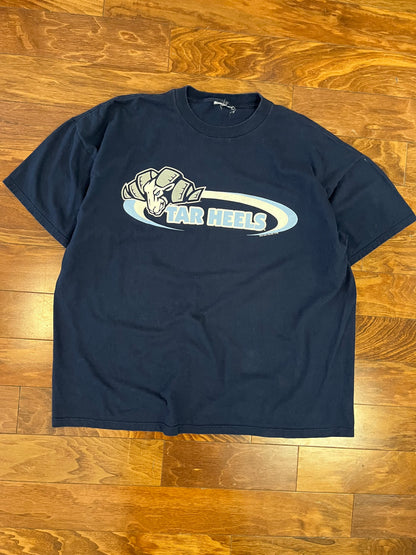 90s Carolina Tar Heels Rah Rah Navy Tee (XXL)