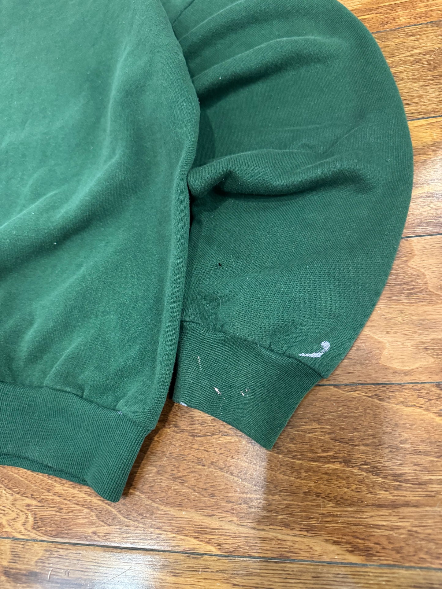 90s Harley Davidson Twin Faded Green Paint Splatter Crewneck (L)
