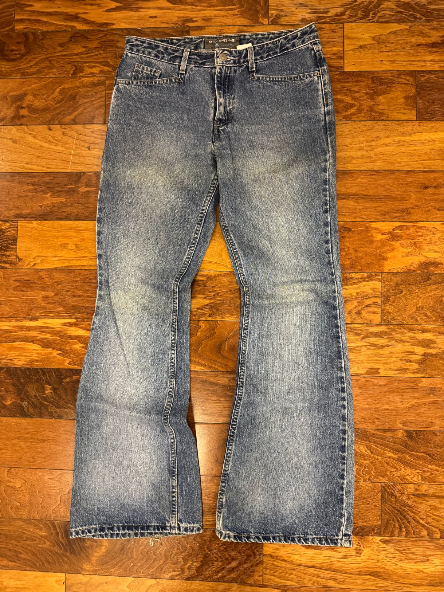 2001 Levi's Silver Tab Medium Blue Wash Women's Bootcut Flared Jeans (31 x 30)