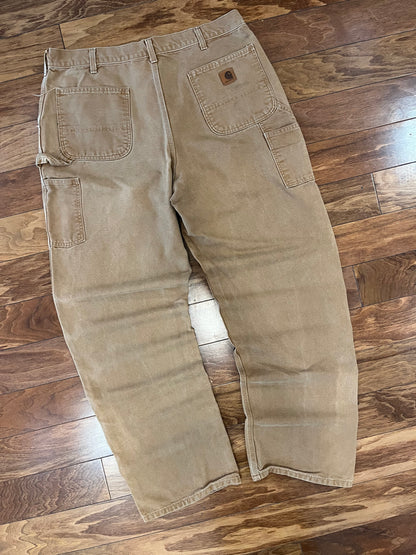 2015 Carhartt Dark Tan Carpenter Pants (38 x 36)