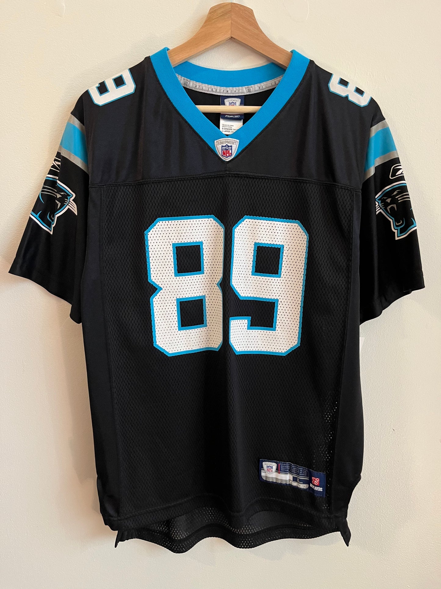 00s Carolina Panthers Steve Smith Reebok Home Jersey (Youth L)
