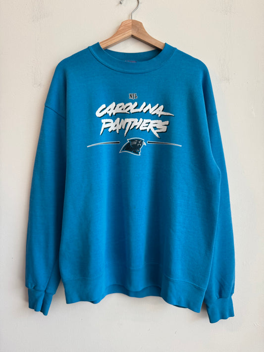 2003 Carolina Panthers Cat Scratch Faded Blue Crewneck (XL)