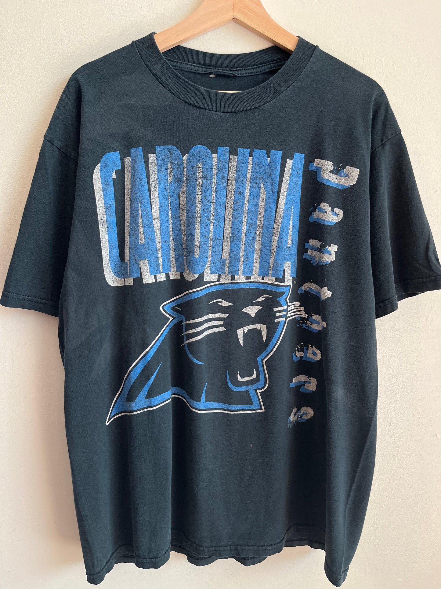 90s Carolina Panthers Faded Spell Out Tee (XL)