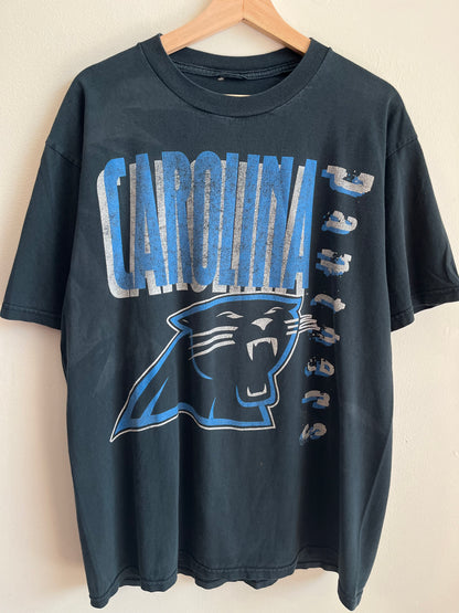 90s Carolina Panthers Faded Spell Out Tee (XL)