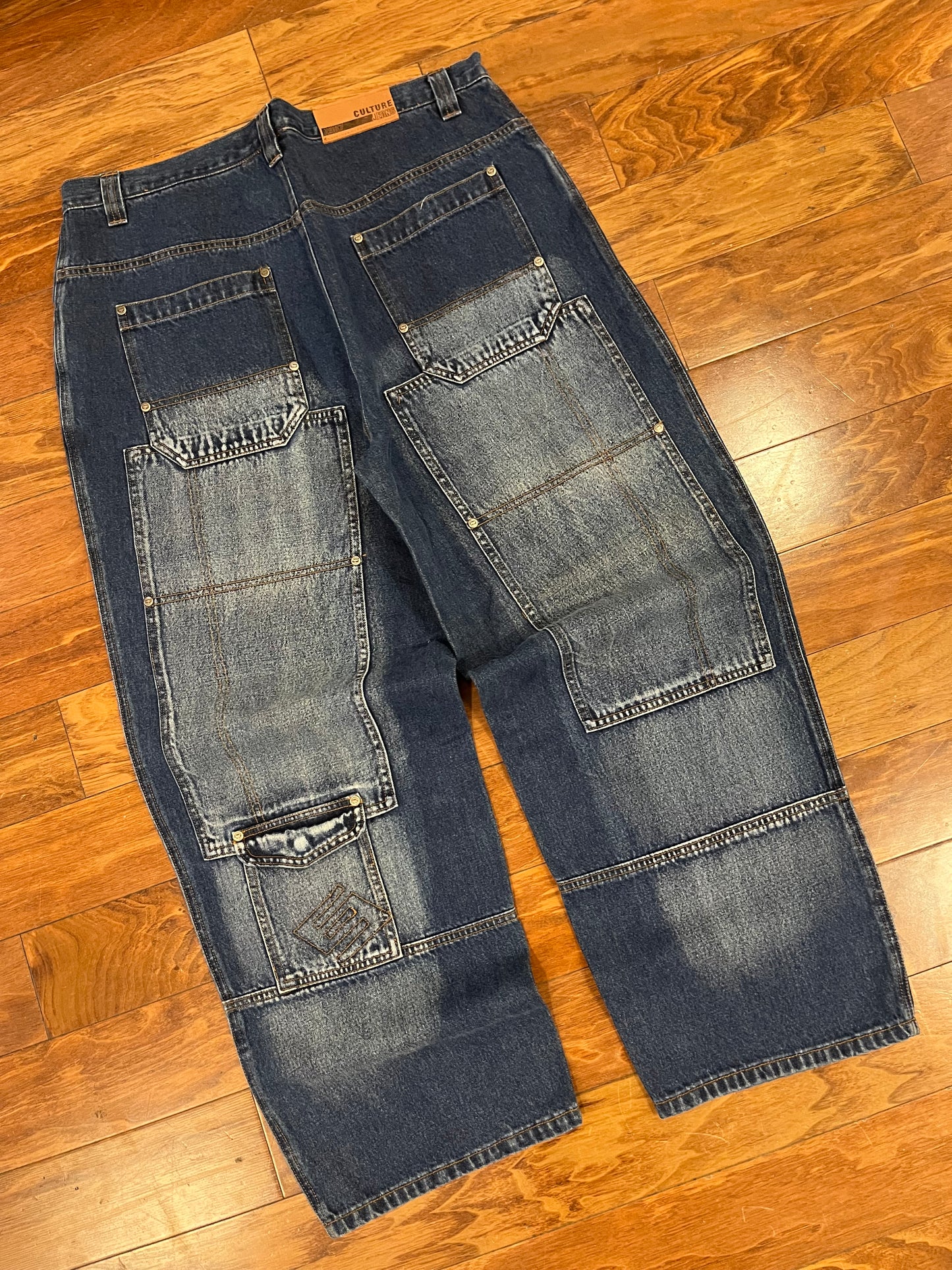 00s Culture Double Knee Baggy Jeans (38x30)