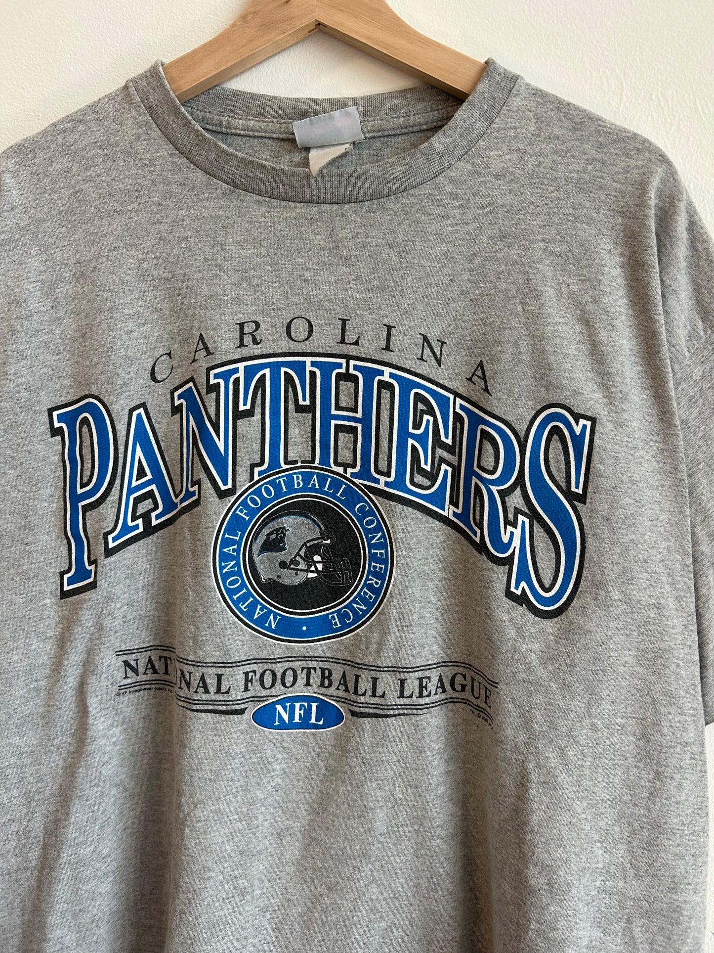 2001 Carolina Panthers Cropped Grey Tee (XL)