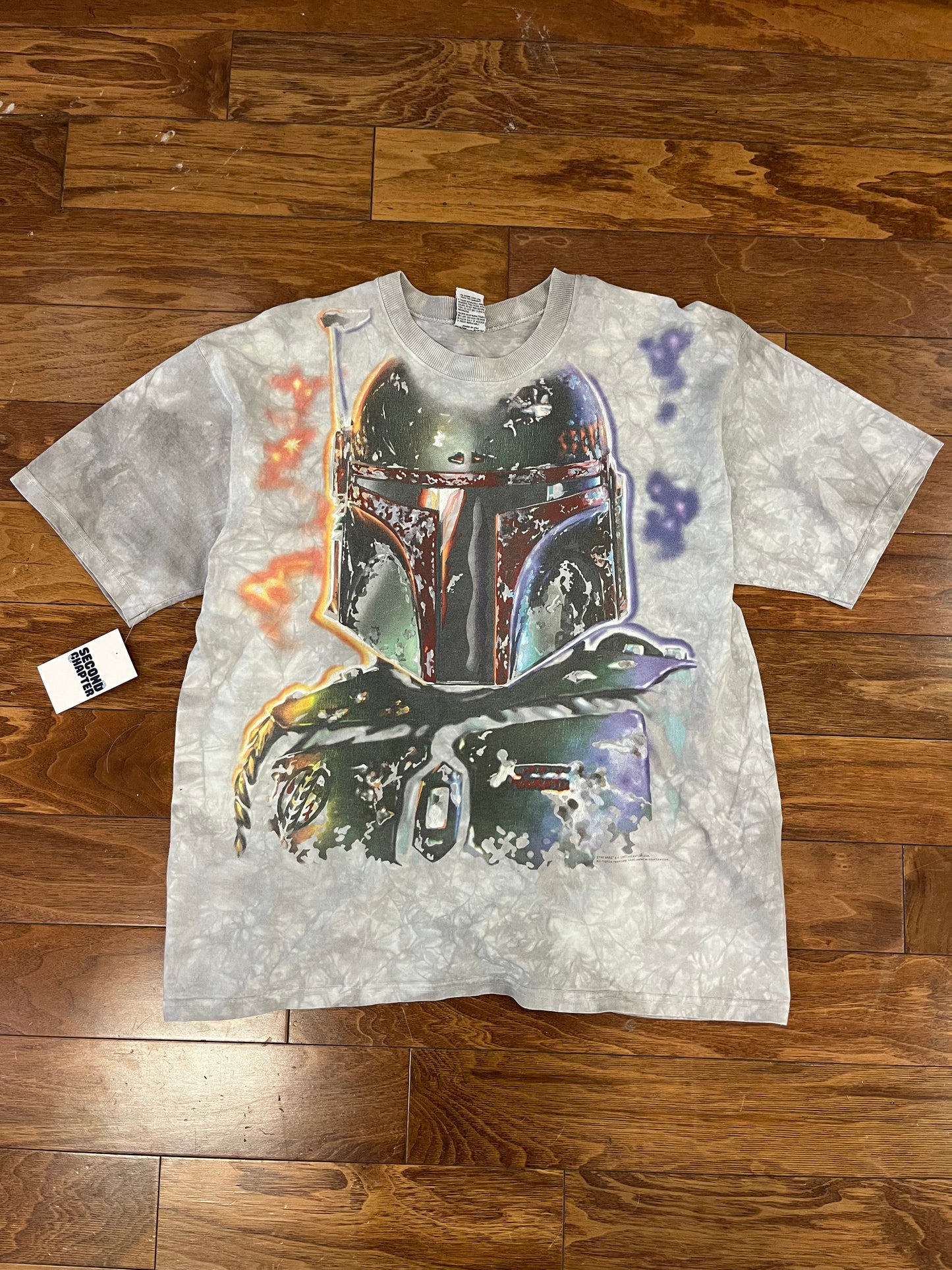 1997 Star Wars Boba Fett Vintage Liquid Blue Tee (XL)