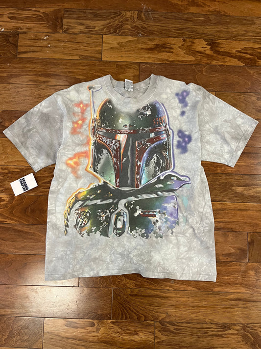 1997 Star Wars Boba Fett Vintage Liquid Blue Tee (XL)