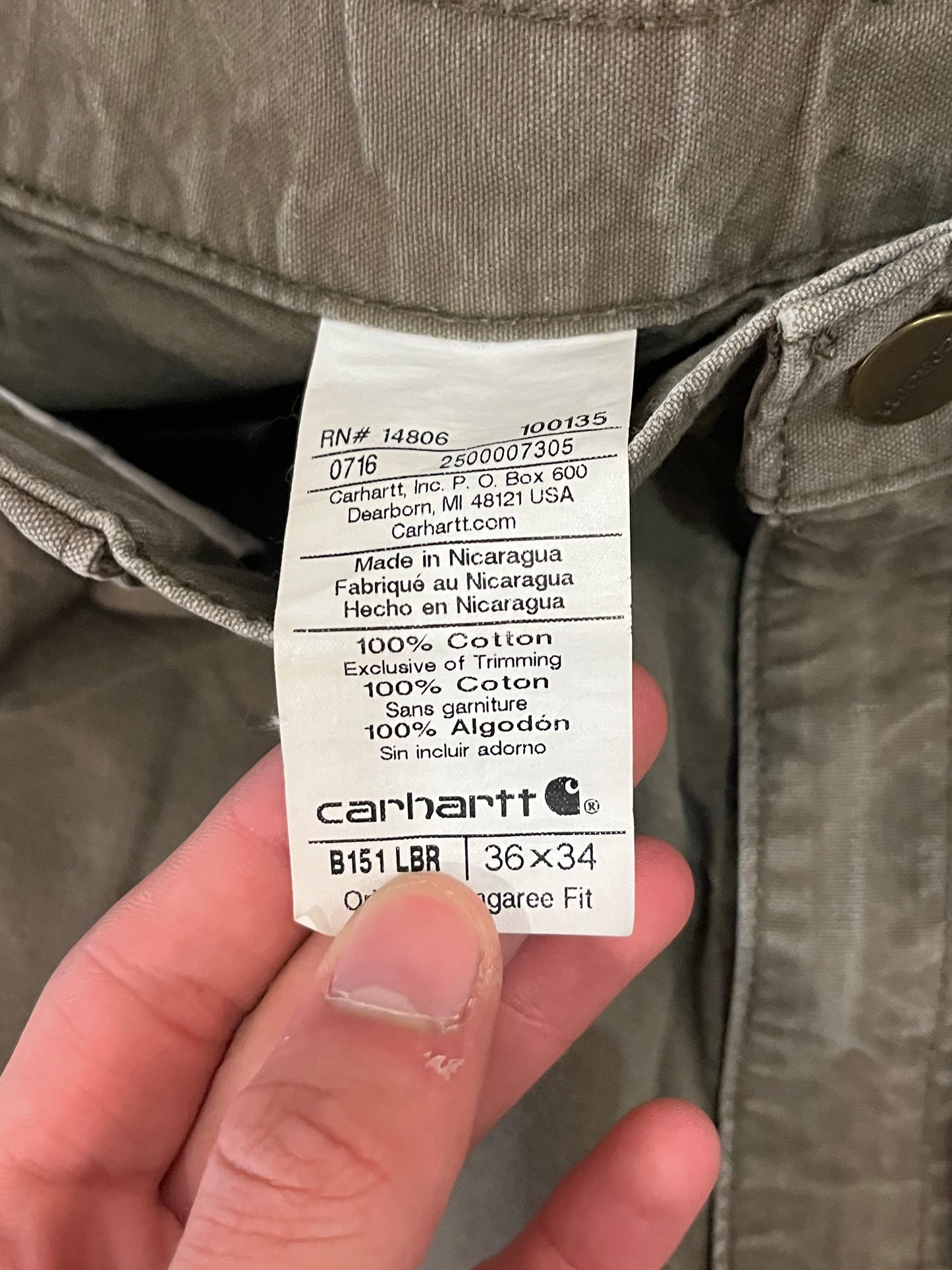 2016 Carhartt Lumber Colored Paint Carpenter Pants (36x34)