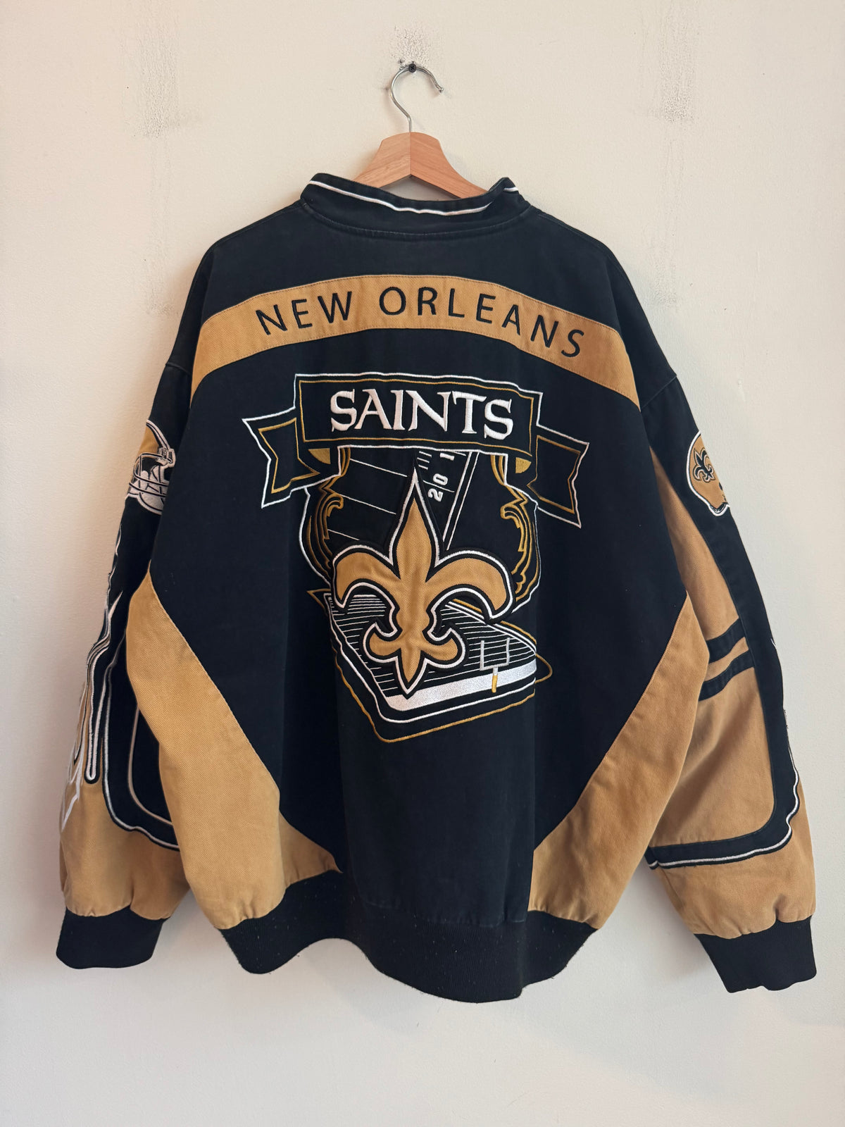 00s New Orleans Saints Flames Racing Jacket (XXXXL)