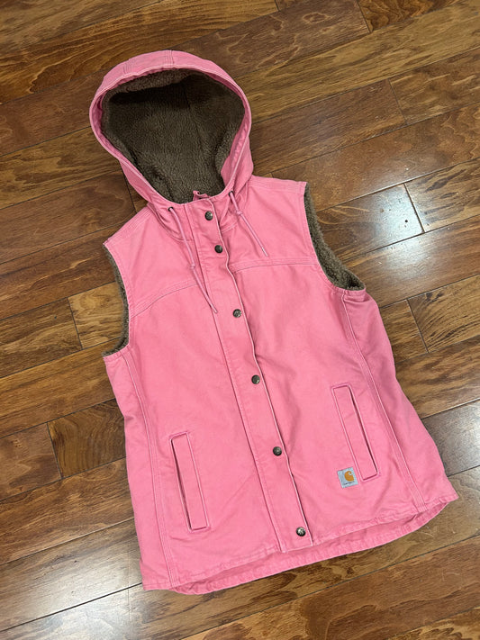 2014 Carhartt Sherpa Lined Pink Vintage Vest (S)