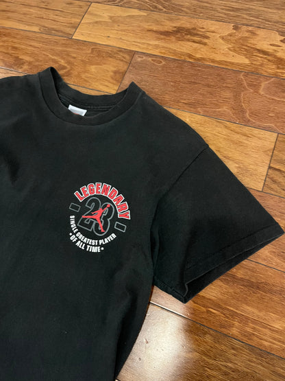 90s Nike Air Jordan "Single Greatest Player Of All Time" Vintage Stats Tee (M)