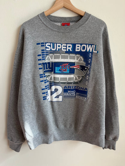 00s NY Giants v NE Patriots Super Bowl NFL Crewneck (L)