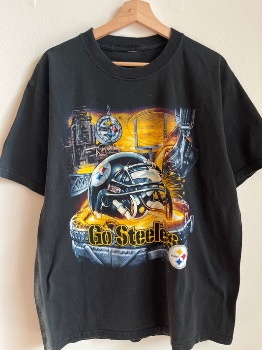 00s Pittsburgh Steelers NFL Helmet Tee (XL)
