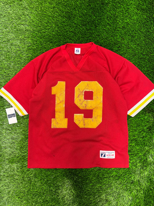 90s Kansas City Chiefs Joe Montana #19 Logo 7 Jersey (M)