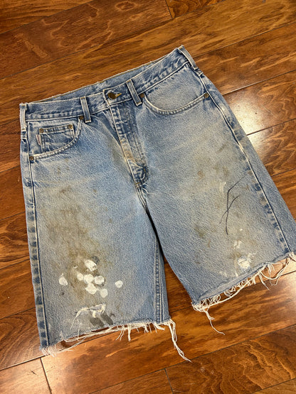 00s Carhartt Distressed Stained Jean Shorts (30)