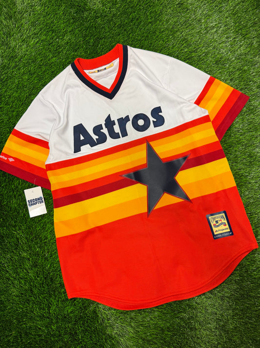 Houston Astros Majestic Rainbow Stripe MLB Baseball Jersey (L)
