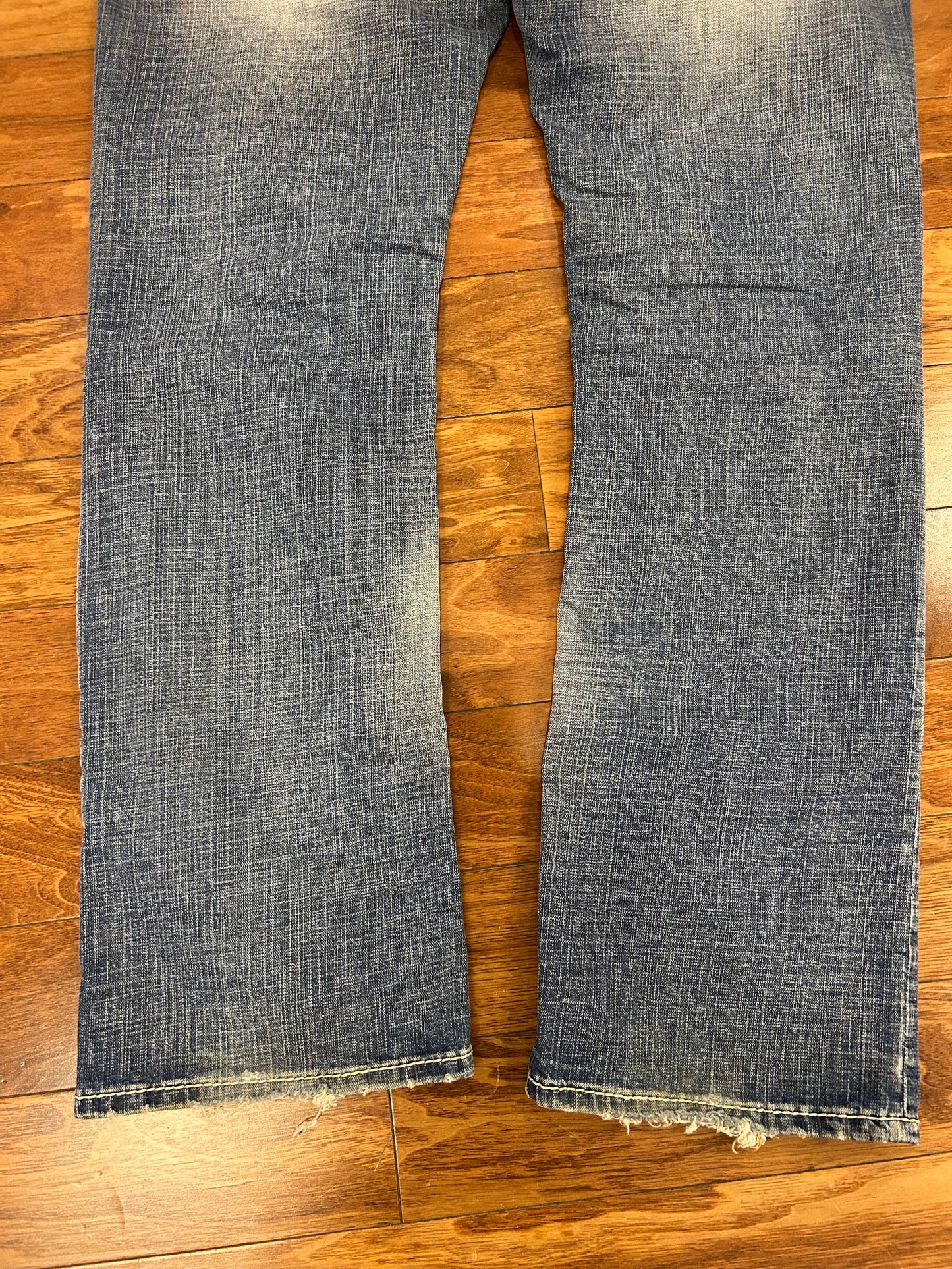 00s Affliction Faded Mid Wash Blake Boot Cut Jeans (38 x 34)