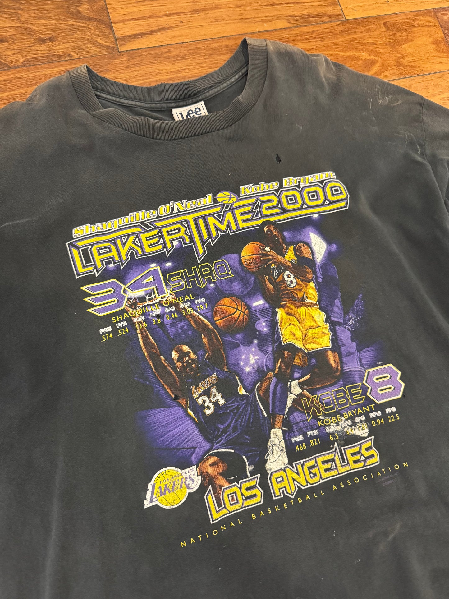 2000 Los Angeles Lakers Lakertime Kobe Bryant + Shaquille O'Neal Vintage Tee (XXL)