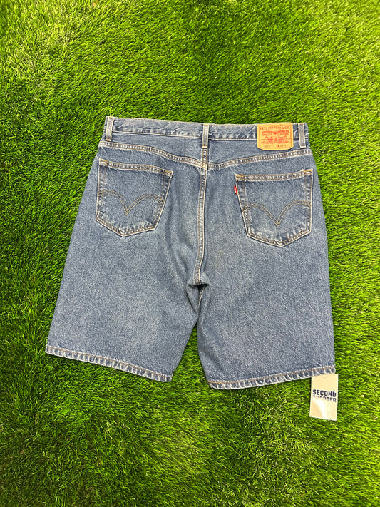 00s Vintage Levi's 505 Dark Wash Jean Shorts (36)