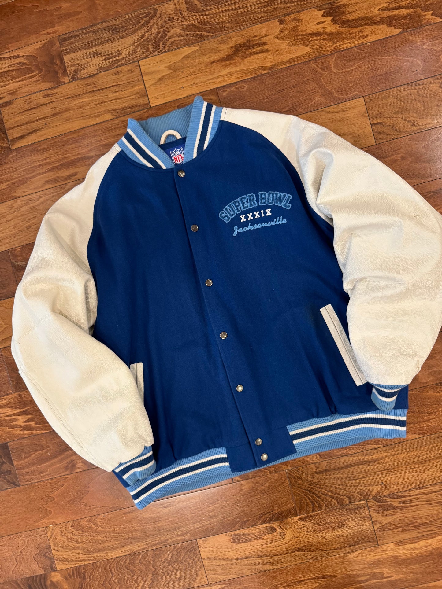 2005 Jacksonville Super Bowl Varsity Leather Jacket (XL)