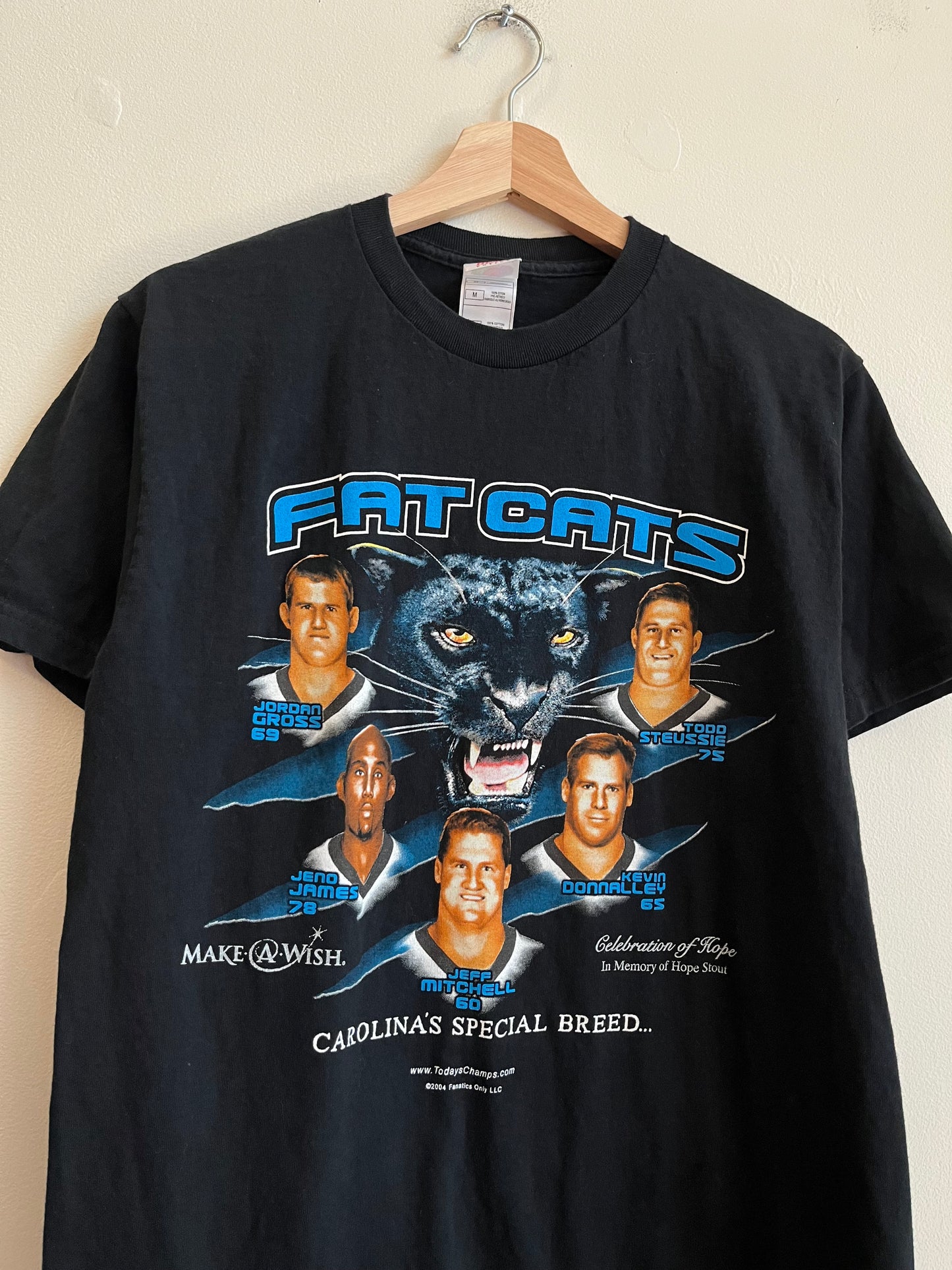 2004 Carolina Panthers Fat Cats NFL Black Tee (M)