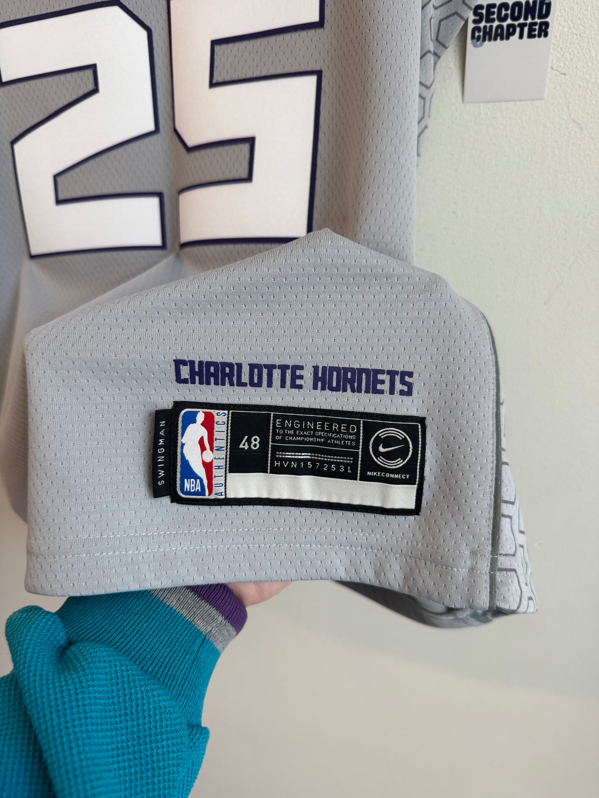 2019 Charlotte Hornets PJ Washington Jr. Jordan Swingman Grey Jersey (L)