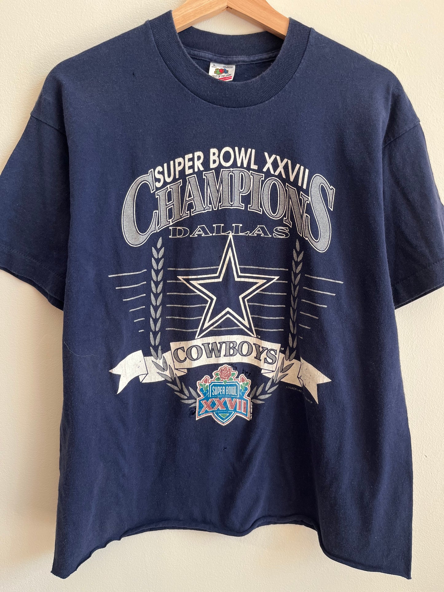 1993 Dallas Cowboys Super Bowl XXVII Cropped Tee (L)