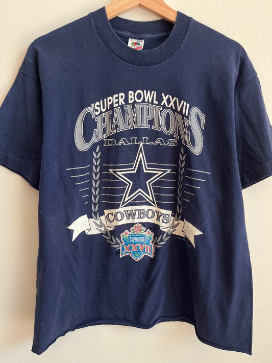1993 Dallas Cowboys Super Bowl XXVII Cropped Tee (L)