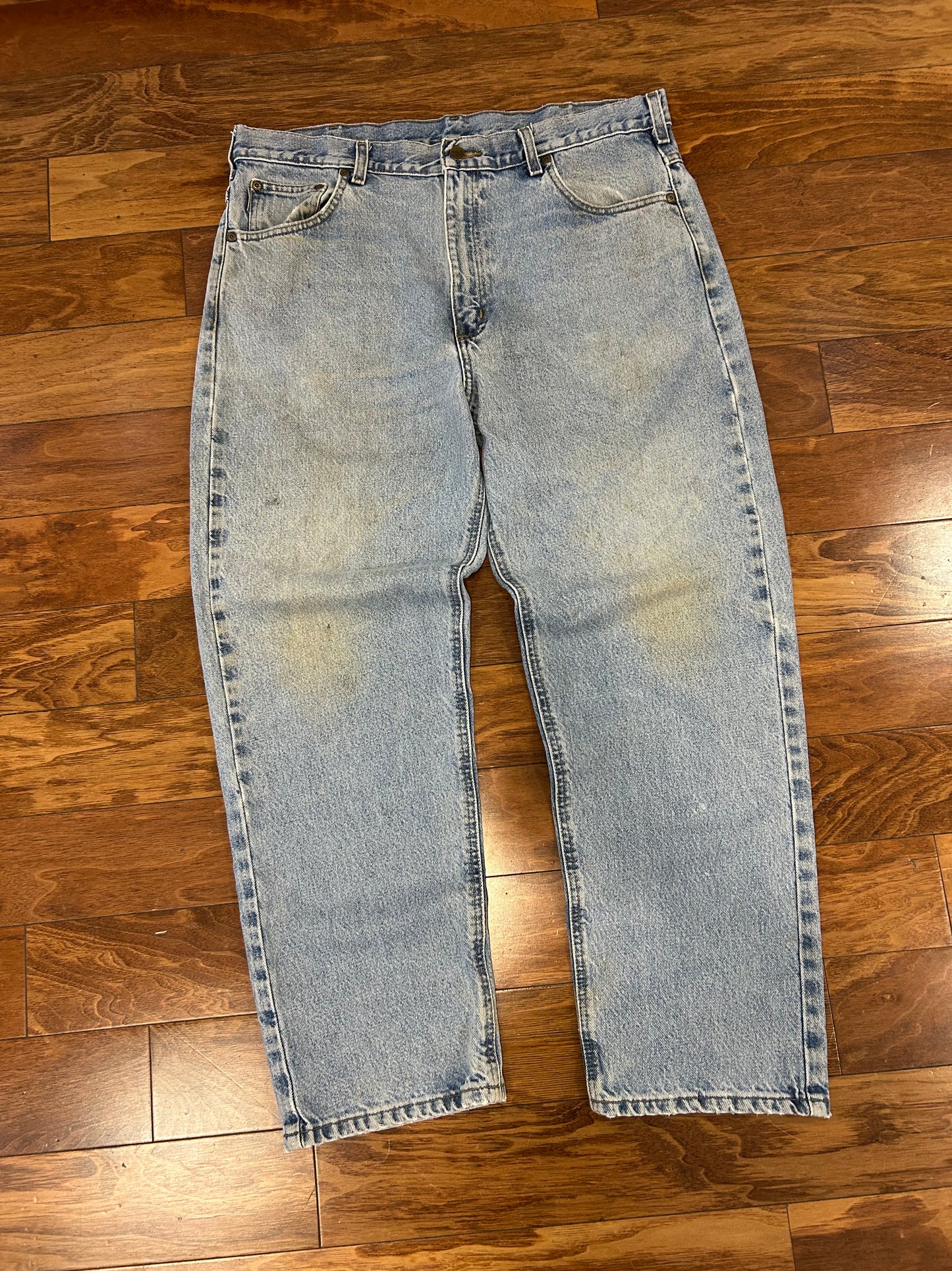 00s Carhartt Mud Wash Distressed Blue Jeans (38 x 30)