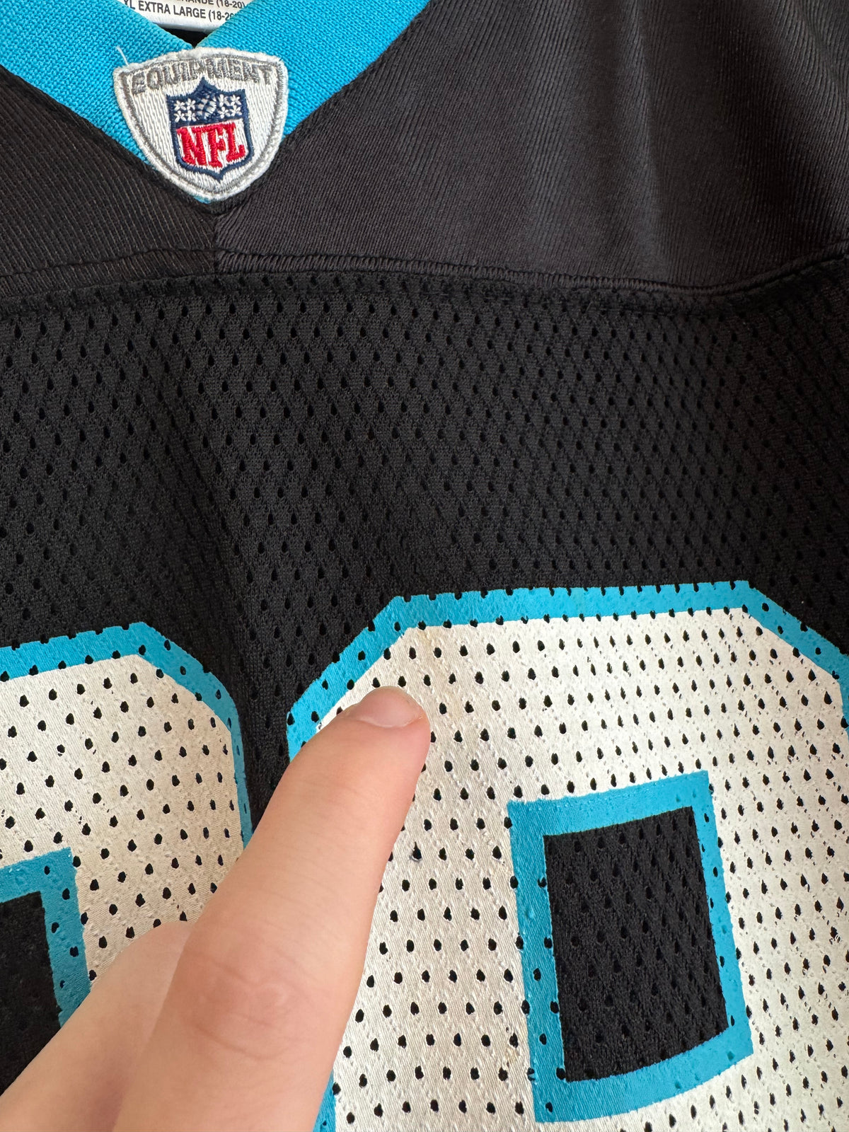 00s Carolina Panthers Steve Smith Reebok Home Jersey (Youth XL)