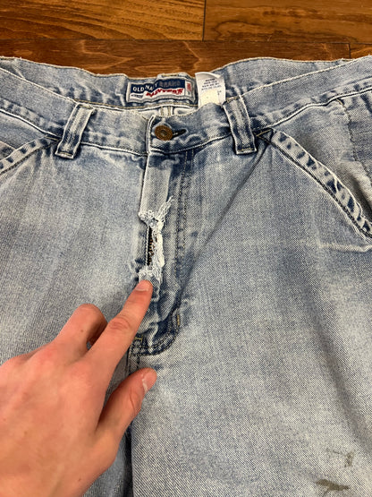 2005 Old Navy Carpenter Distressed Baggy Shorts (36)