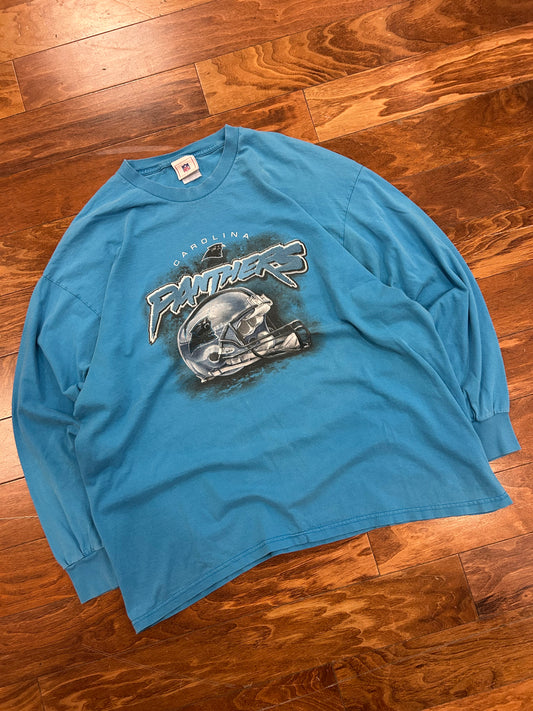 00s Carolina Panthers Long Sleeve Helmet Shirt (XXL)