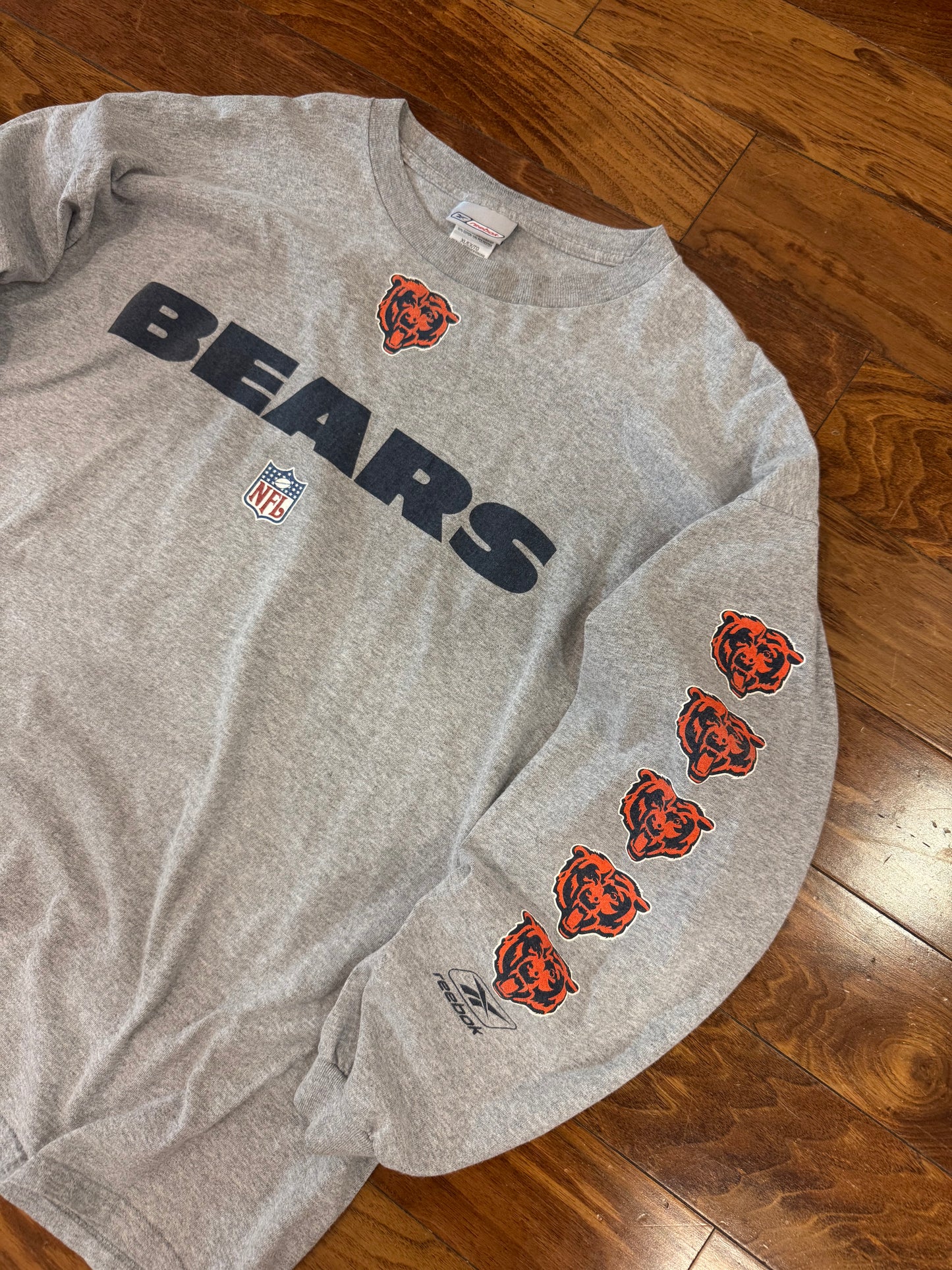 00s Chicago Bears Spell Out Reebok Long-Sleeve Shirt (XL)