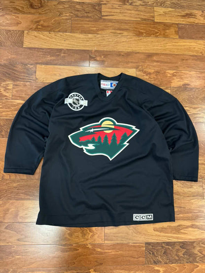 90s Minnesota Wild Stitched Vintage CCM Black Hockey Jersey (XL)