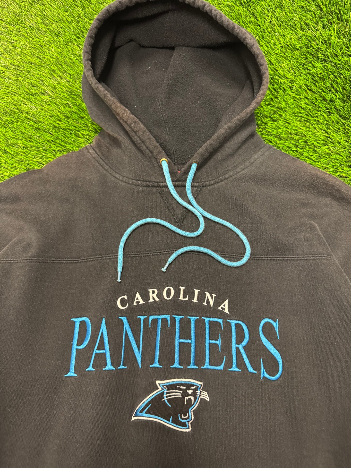 00s Carolina Panthers Spell Out Faded Hoodie (XL)