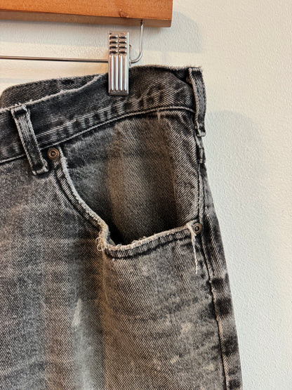 90s Lee Faded Black Distressed Shorts (36)