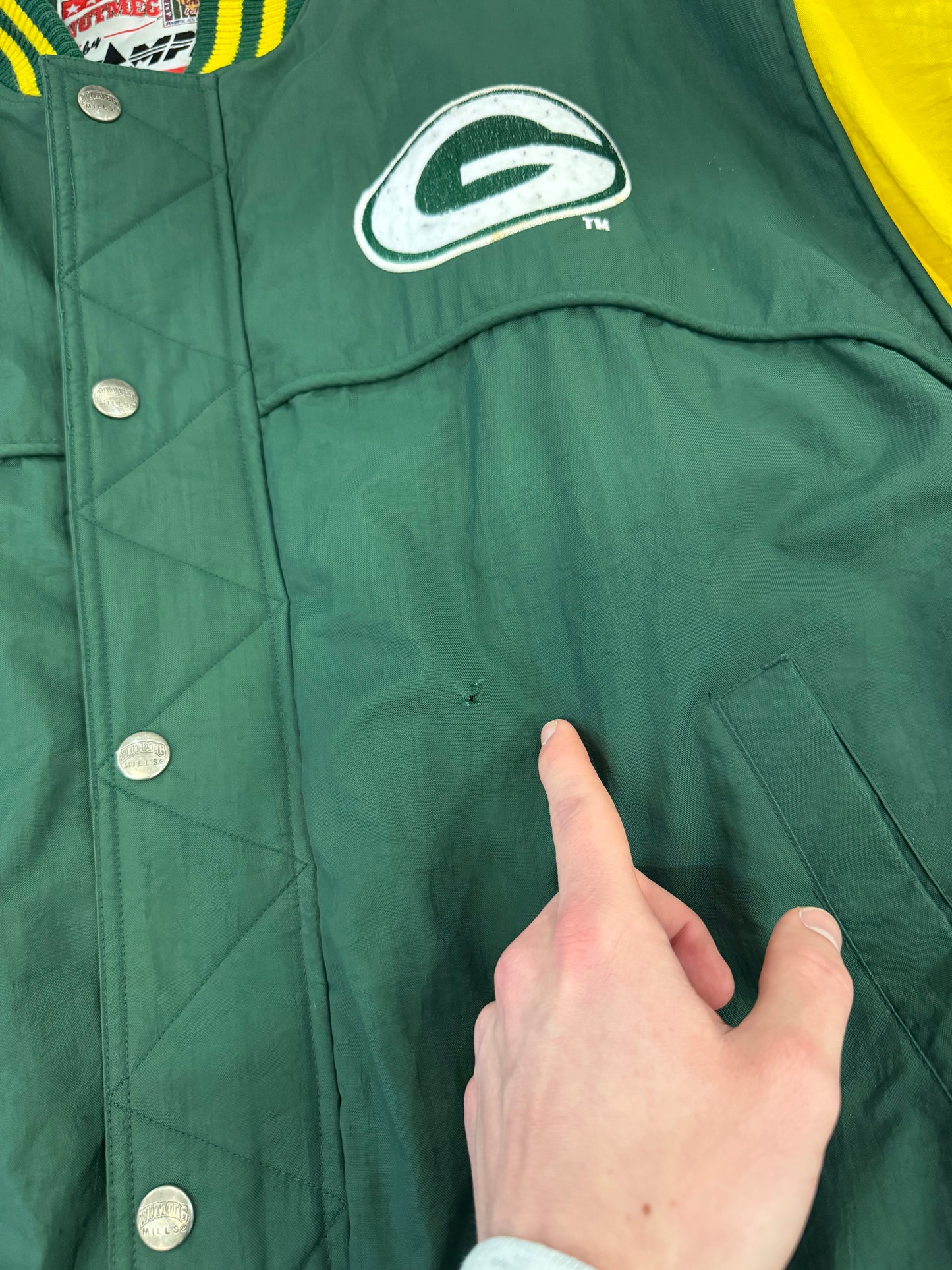 90s Green Bay Packers Nutmeg Puffer Jacket (M)
