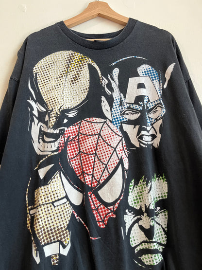 00s Marvel Big Front Characters Faded Tee (XXL)