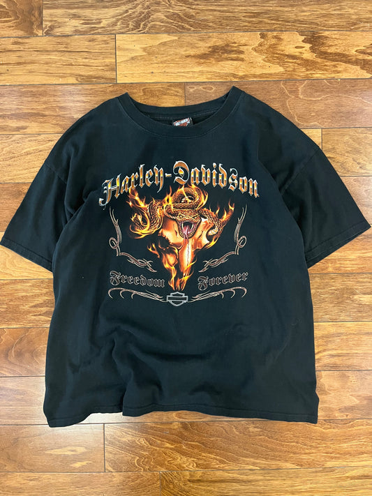 2008 Harley Davidson Snake & Flames Conrad's Illinois Tee (XL)