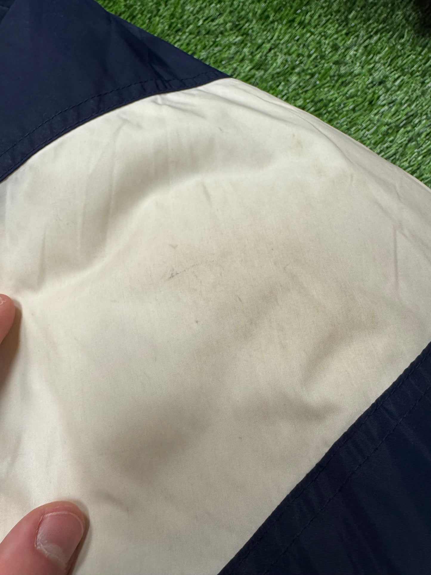 90s Adidas Vintage Striped Navy Puffer Jacket (XL)