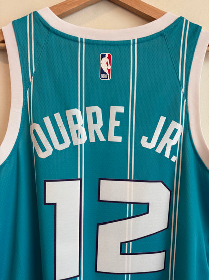 2020 Charlotte Hornets Kelly  Oubre Jr. Teal Pinstripe Jordan Swingman Jersey (L)