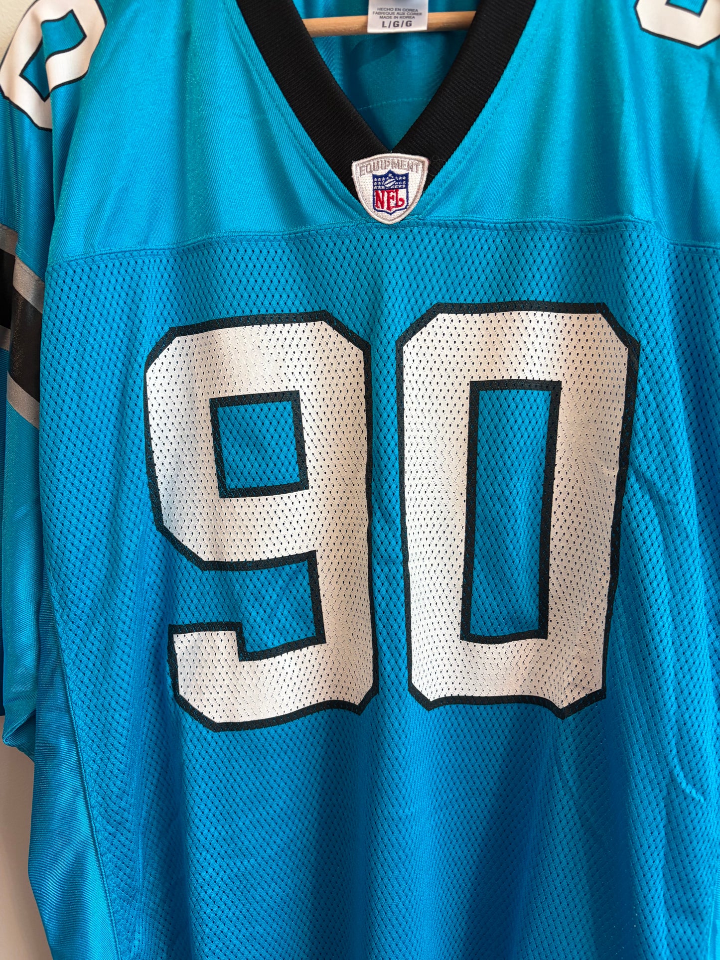 00s Carolina Panthers Julius Peppers Blue Jersey (L)