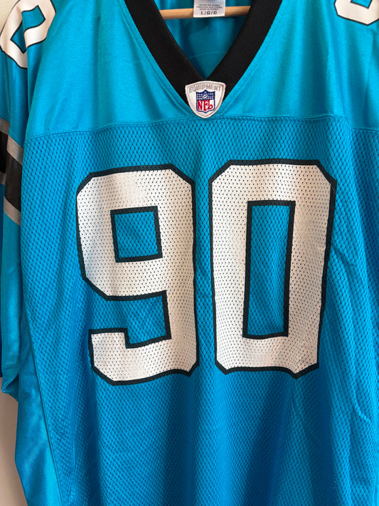 00s Carolina Panthers Julius Peppers Blue Jersey (L)
