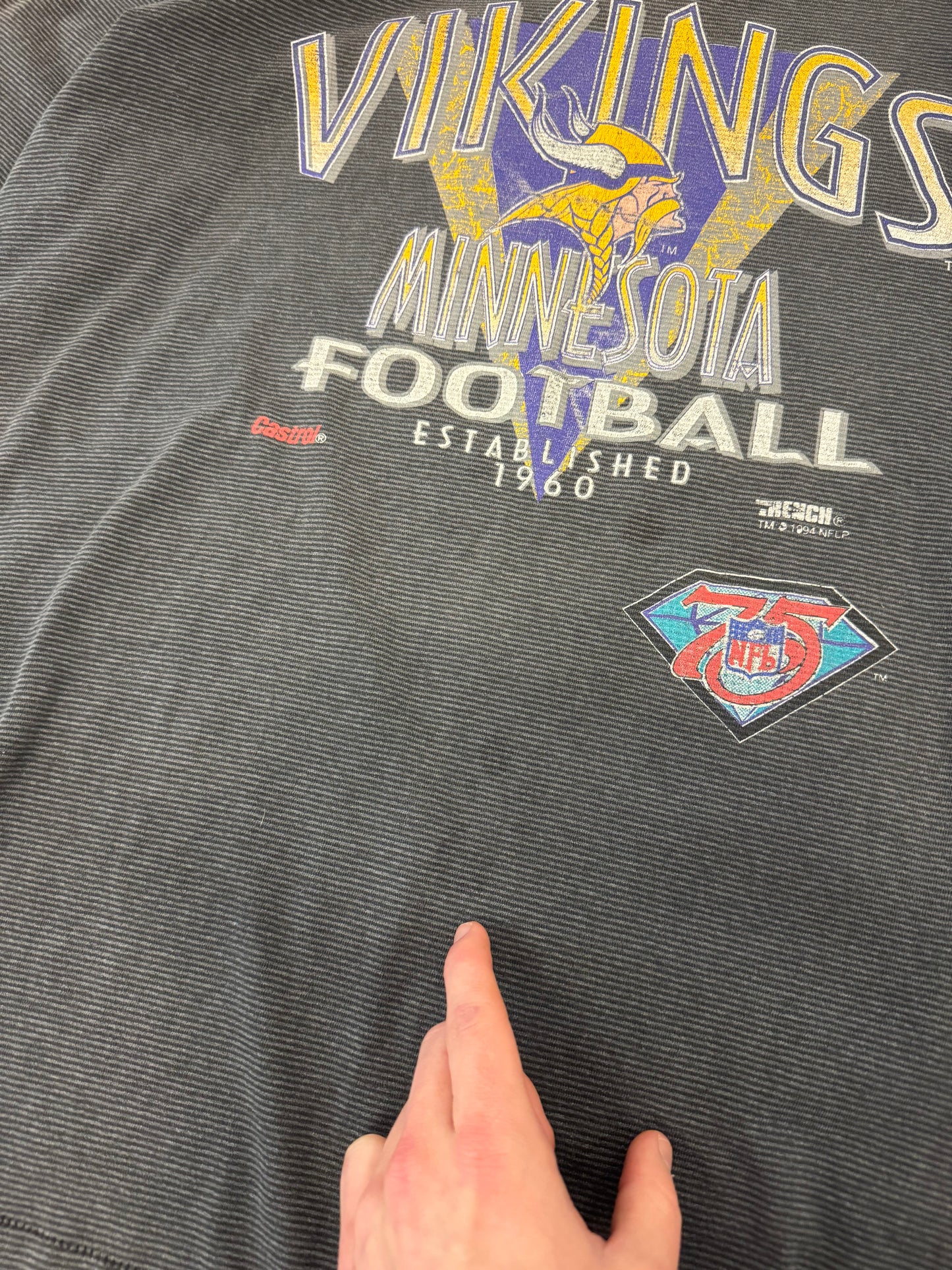 1994 Minnesota Vikings Trench Striped Tee (XL)