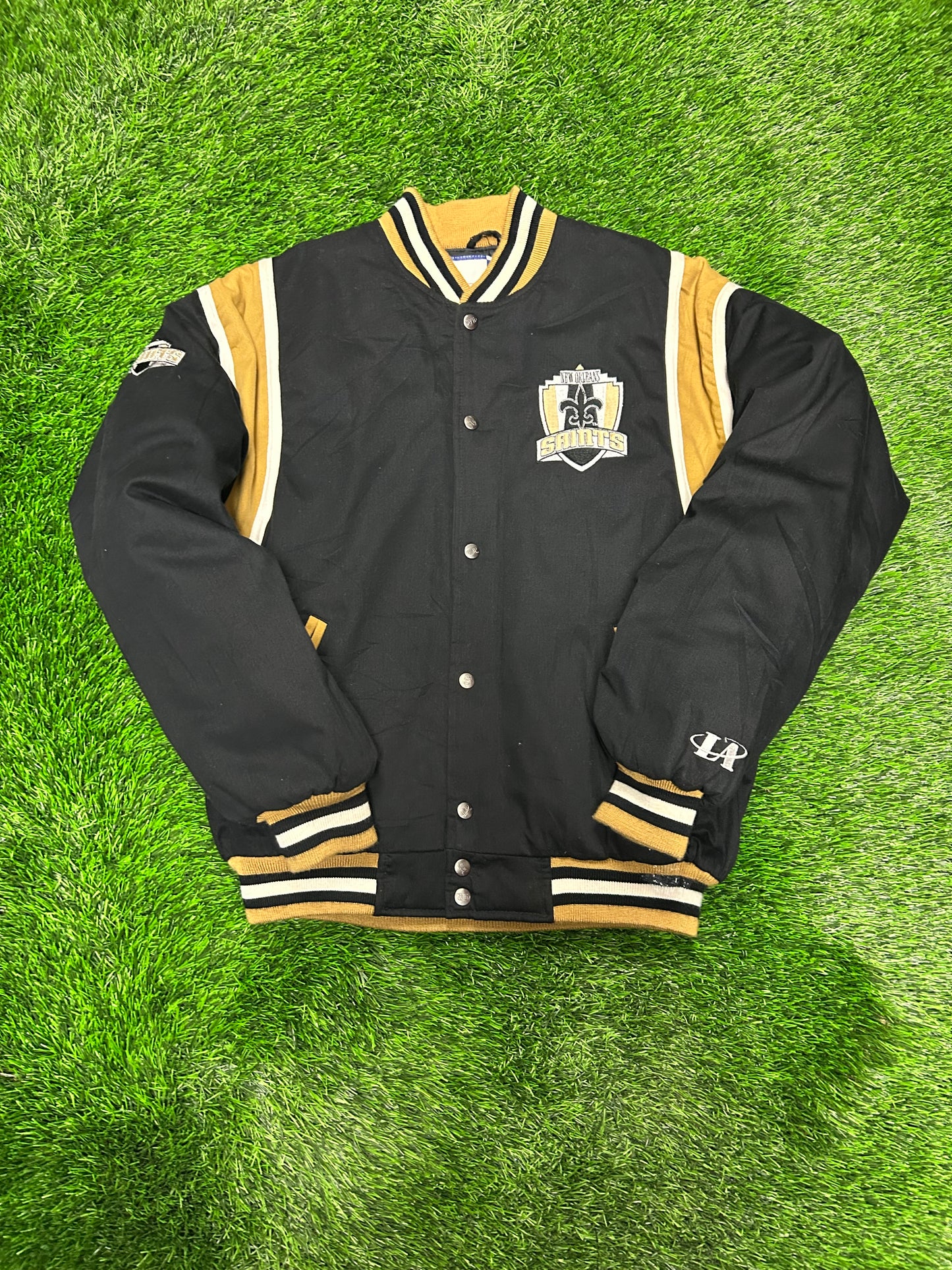 90s New Orleans Saints Vintage Logo Athletic Varsity Jacket (M)