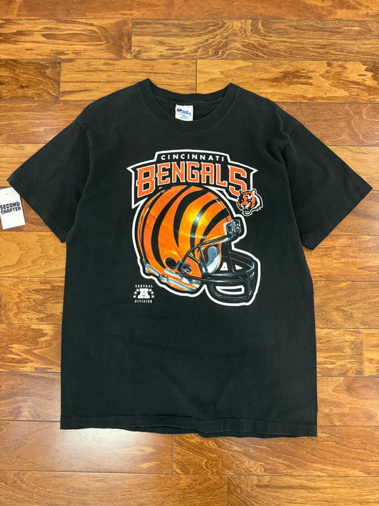 90s Cincinnati Bengals AFC Pro Player NFL Helmet Tee (L)