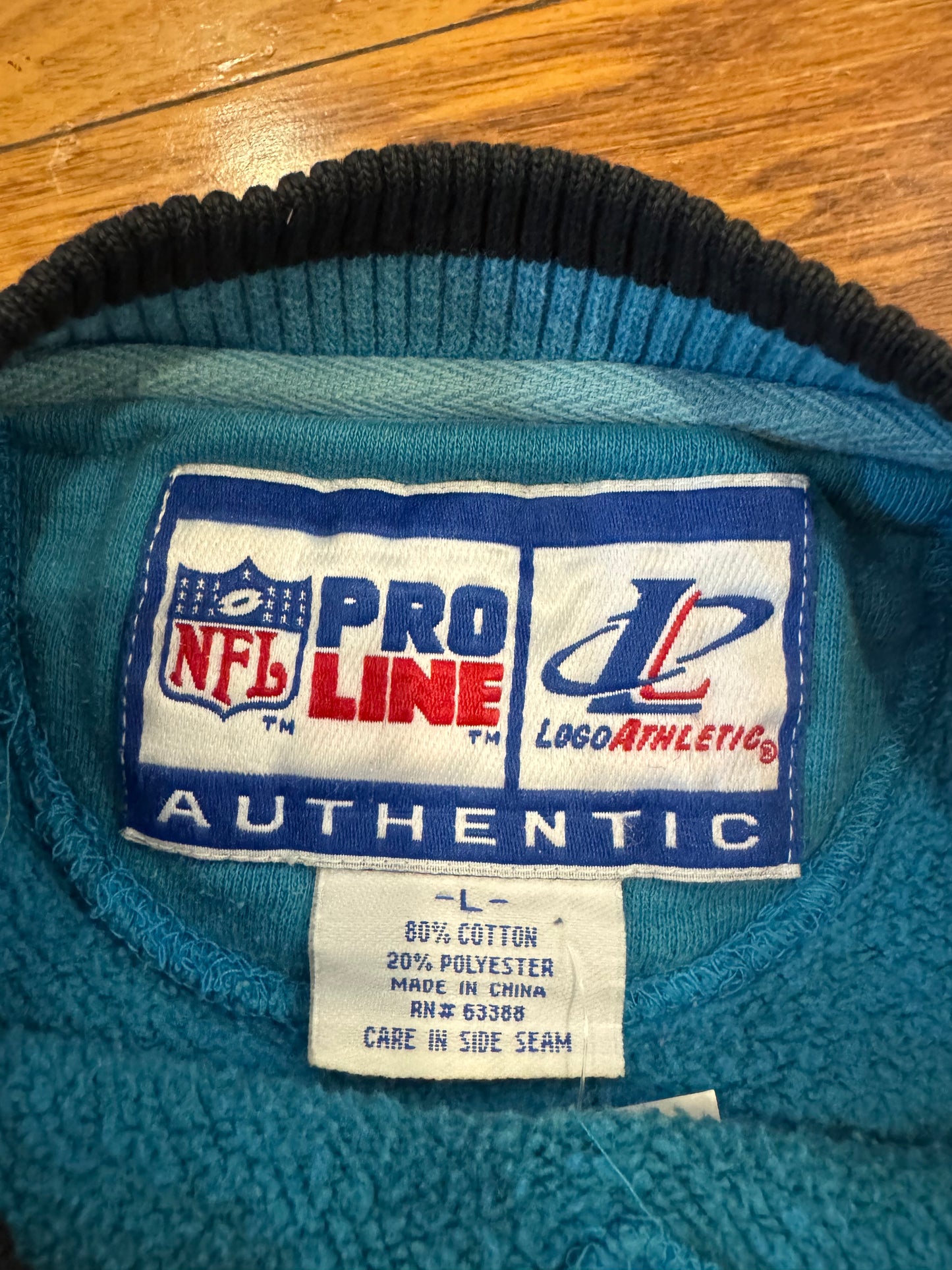 1993 Carolina Panthers Logo Athletic Blue Embroidered Crewneck (L)