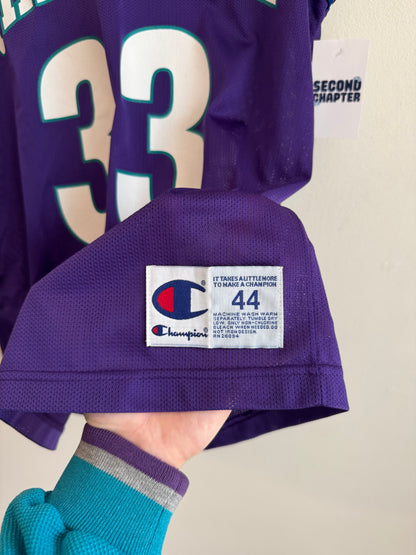 90s Charlotte Hornets Alonzo Mourning Champion Vintage Purple Jersey (M)